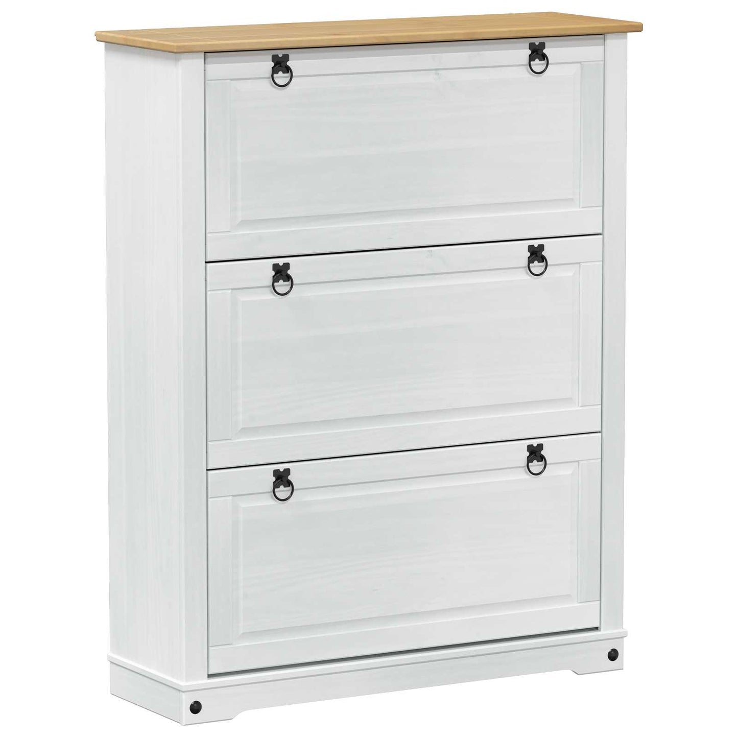 Mobile per scarpe Corona Bianco 99 x 32 x 122 cm Pino massello | homemem39