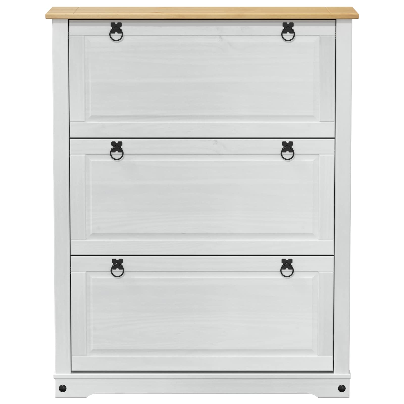 Mobile per scarpe Corona Bianco 99 x 32 x 122 cm Pino massello | homemem39