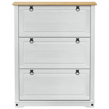 Mobile per scarpe Corona Bianco 99 x 32 x 122 cm Pino massello | homemem39