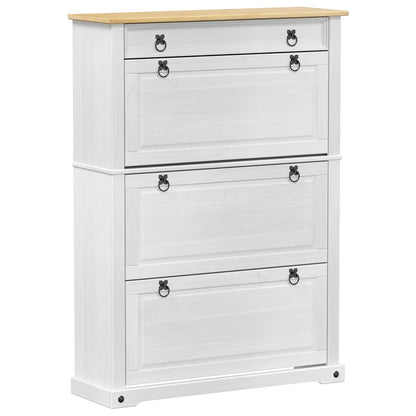 Mobile per scarpe Corona Bianco 99 x 32 x 138 cm Pino massello | homemem39