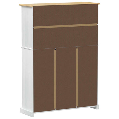Mobile per scarpe Corona Bianco 99 x 32 x 138 cm Pino massello | homemem39