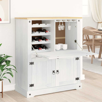Mobile per vino Bianco 97 x 45 x 114 cm Pino massello | homemem39