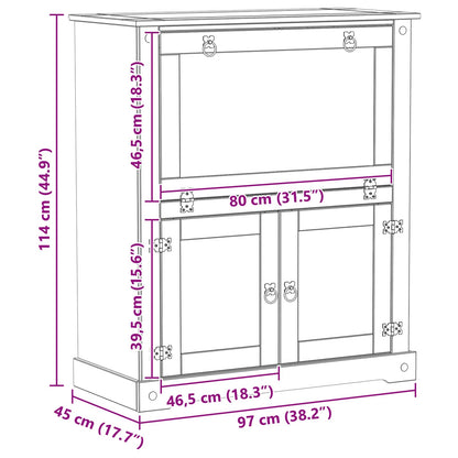 Mobile per vino Bianco 97 x 45 x 114 cm Pino massello | homemem39