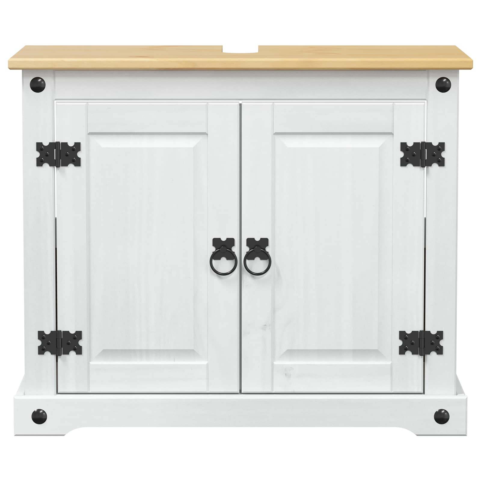 Armadio sottolavello Bianco 73 x 33 x 60 cm Pino massello | homemem39