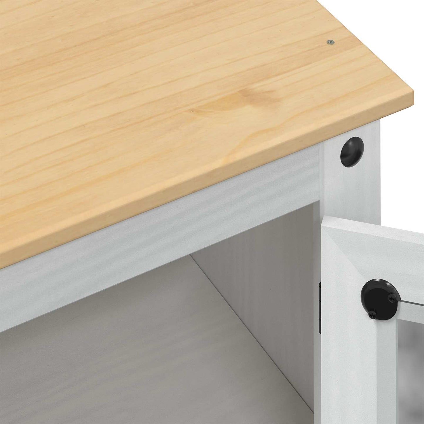Mobile da Bagno con porta Bianco 50 x 40 x 185 cm Pino massello | homemem39