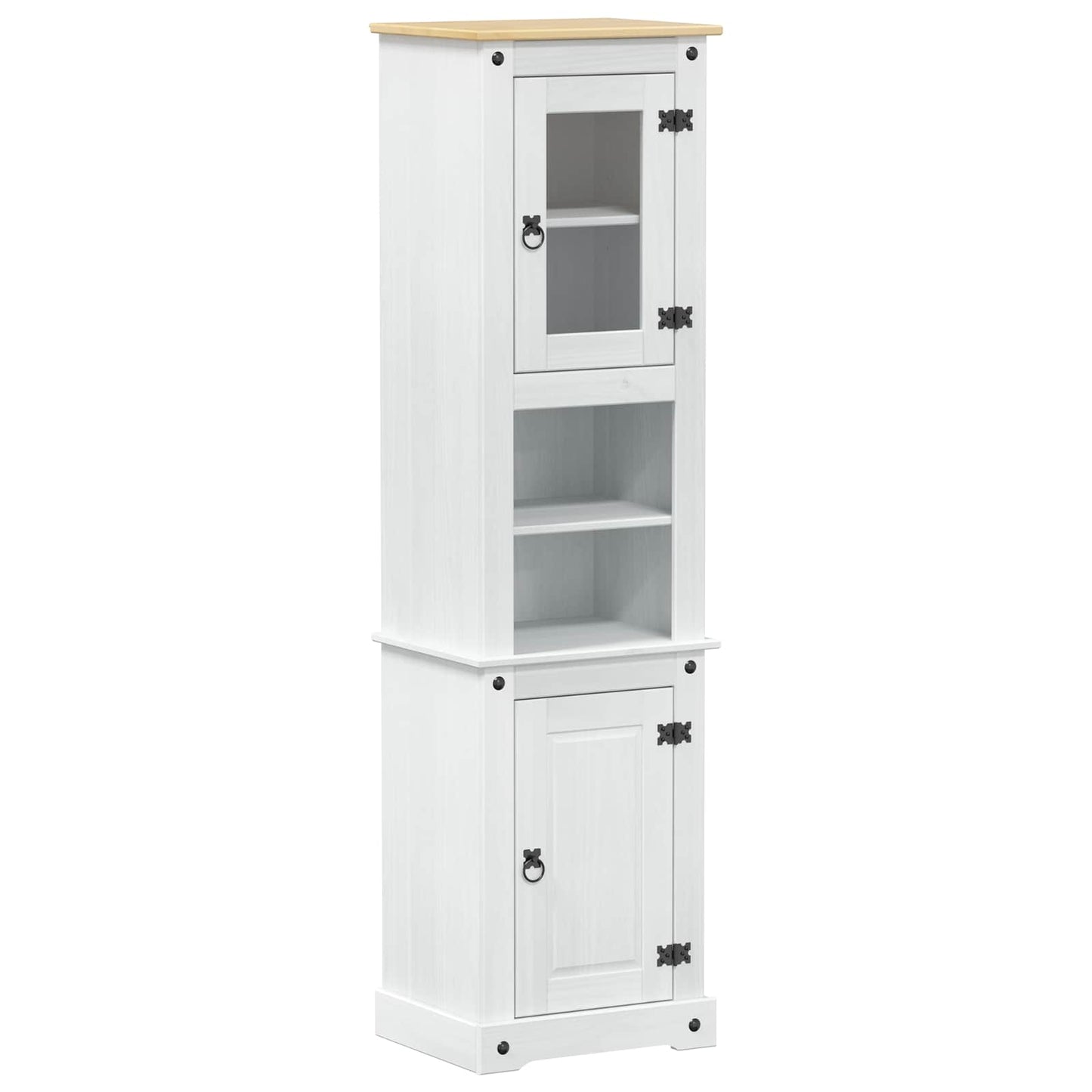 Mobile da Bagno con porta Bianco 50 x 40 x 185 cm Pino massello | homemem39