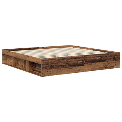 Struttura del letto con testiera Legno vecchio 200 x 200 cm