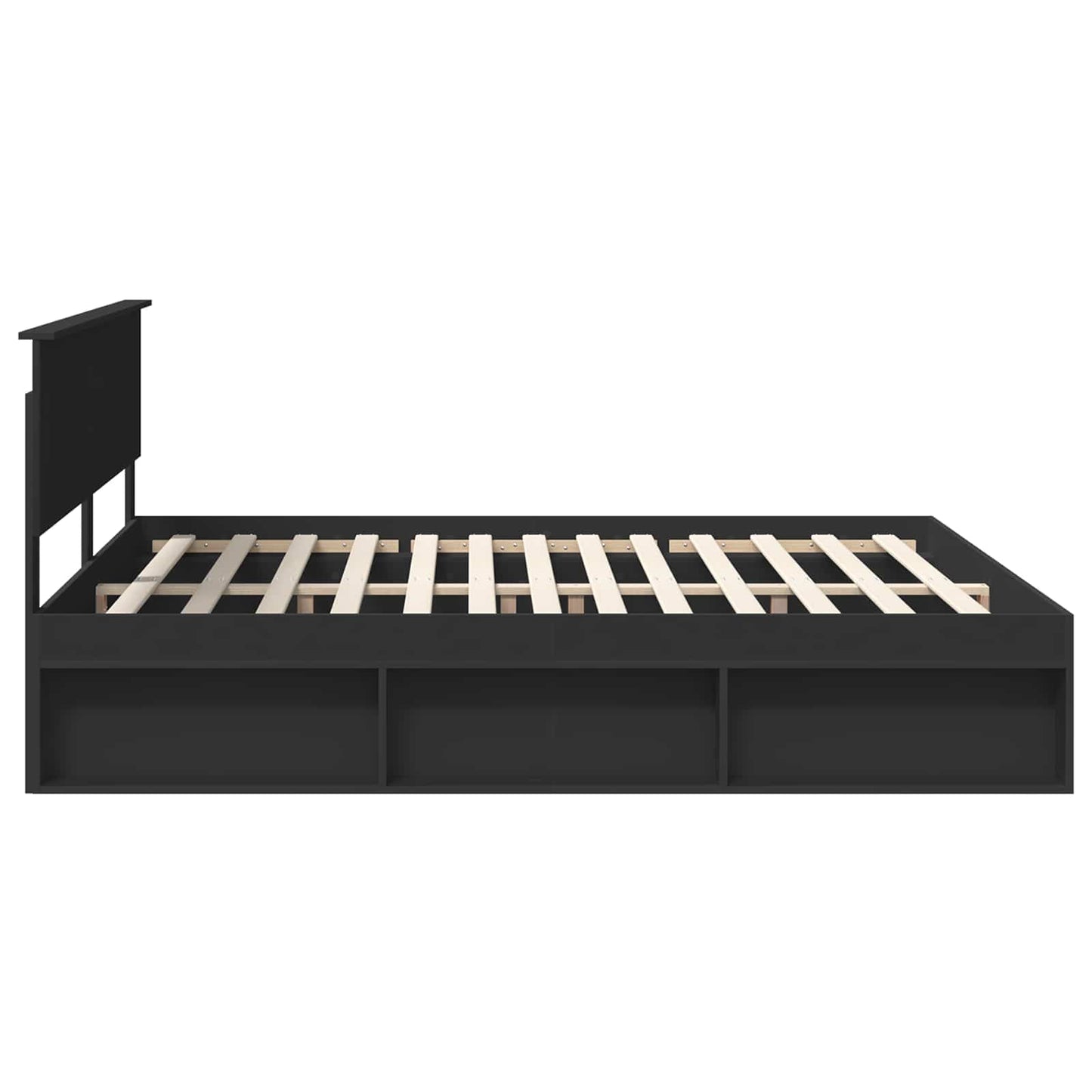 Struttura del letto Nero 180 x 200 cm Legno multistrato | homemem39