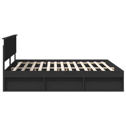 Struttura del letto Nero 180 x 200 cm Legno multistrato | homemem39