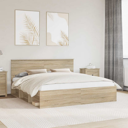Struttura del letto Sonoma 180 x 200 cm Legno multistrato | homemem39