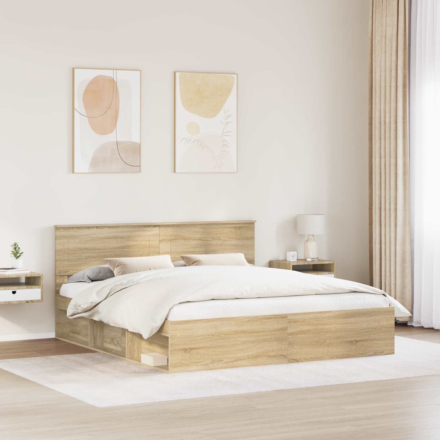 Struttura del letto Sonoma 180 x 200 cm Legno multistrato | homemem39