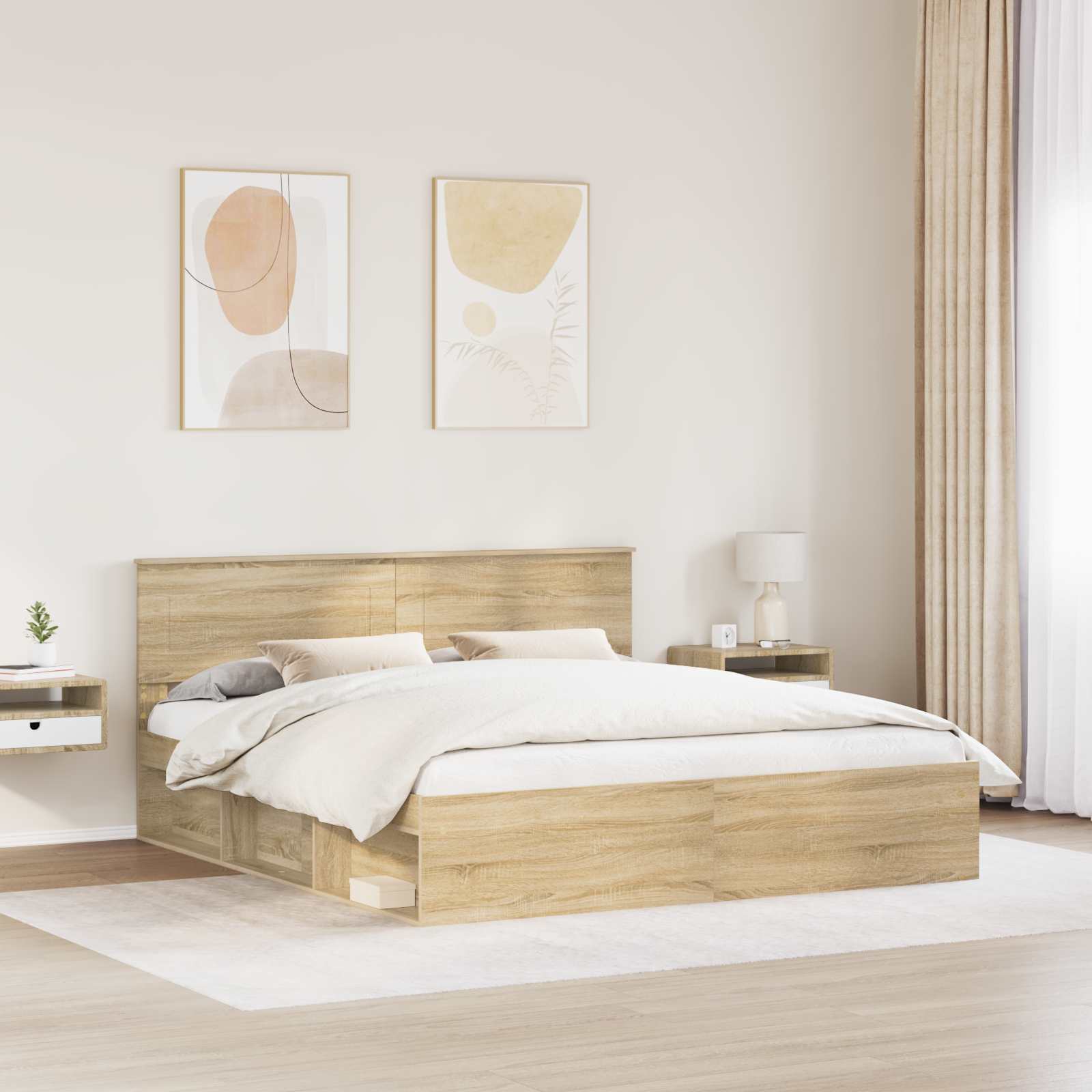 Struttura del letto Sonoma 180 x 200 cm Legno multistrato | homemem39