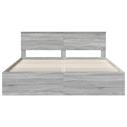 Struttura del letto con testiera Grigio Sonoma 180 x 200 cm | homemem39
