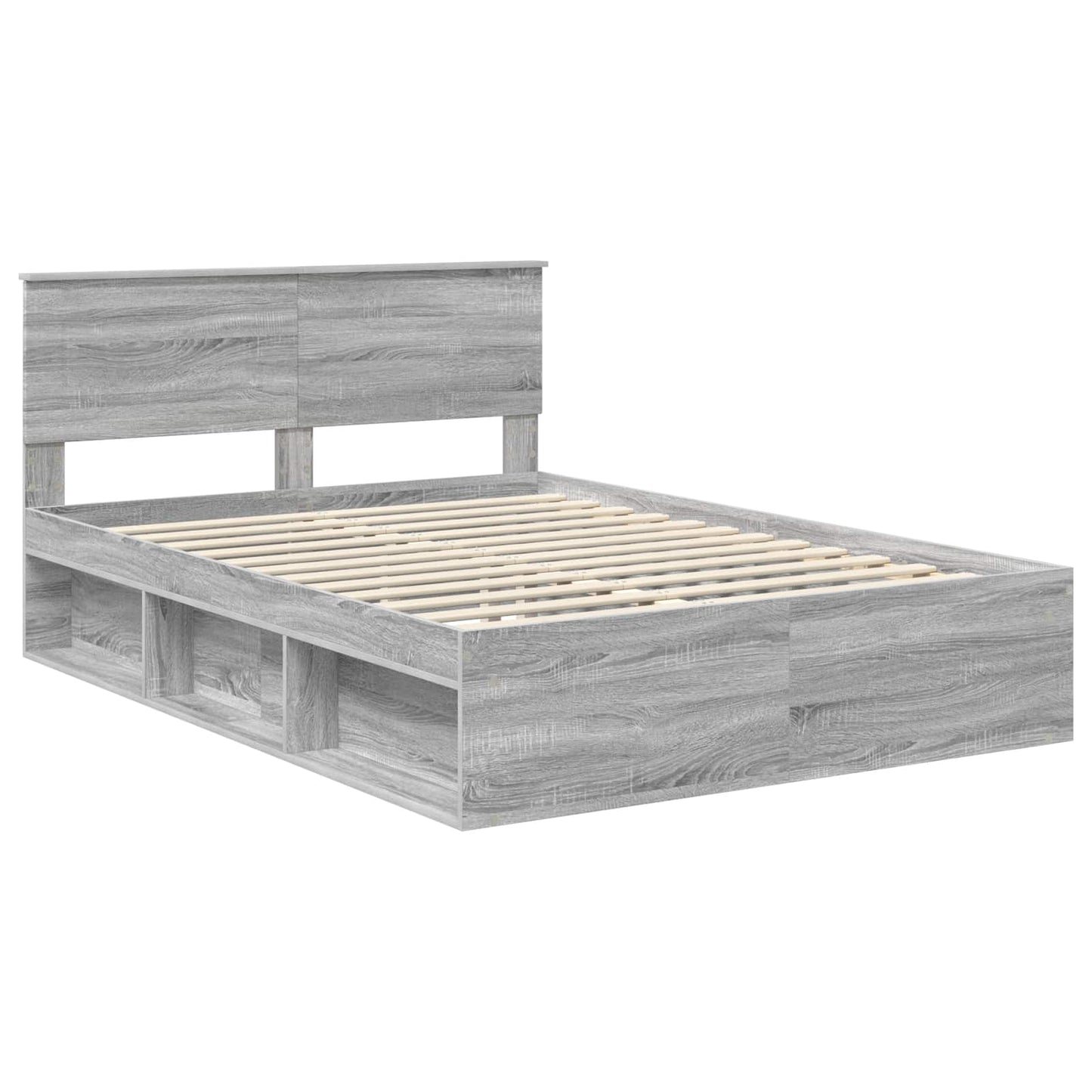 Struttura del letto con testiera Grigio Sonoma 160 x 200 cm | homemem39