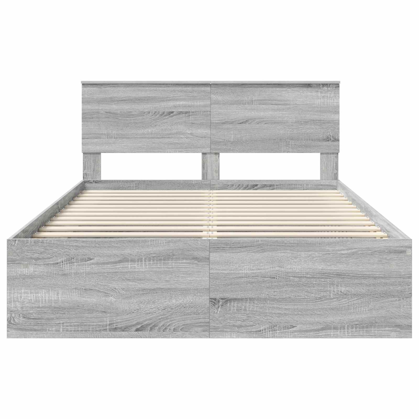 Struttura del letto con testiera Grigio Sonoma 160 x 200 cm | homemem39