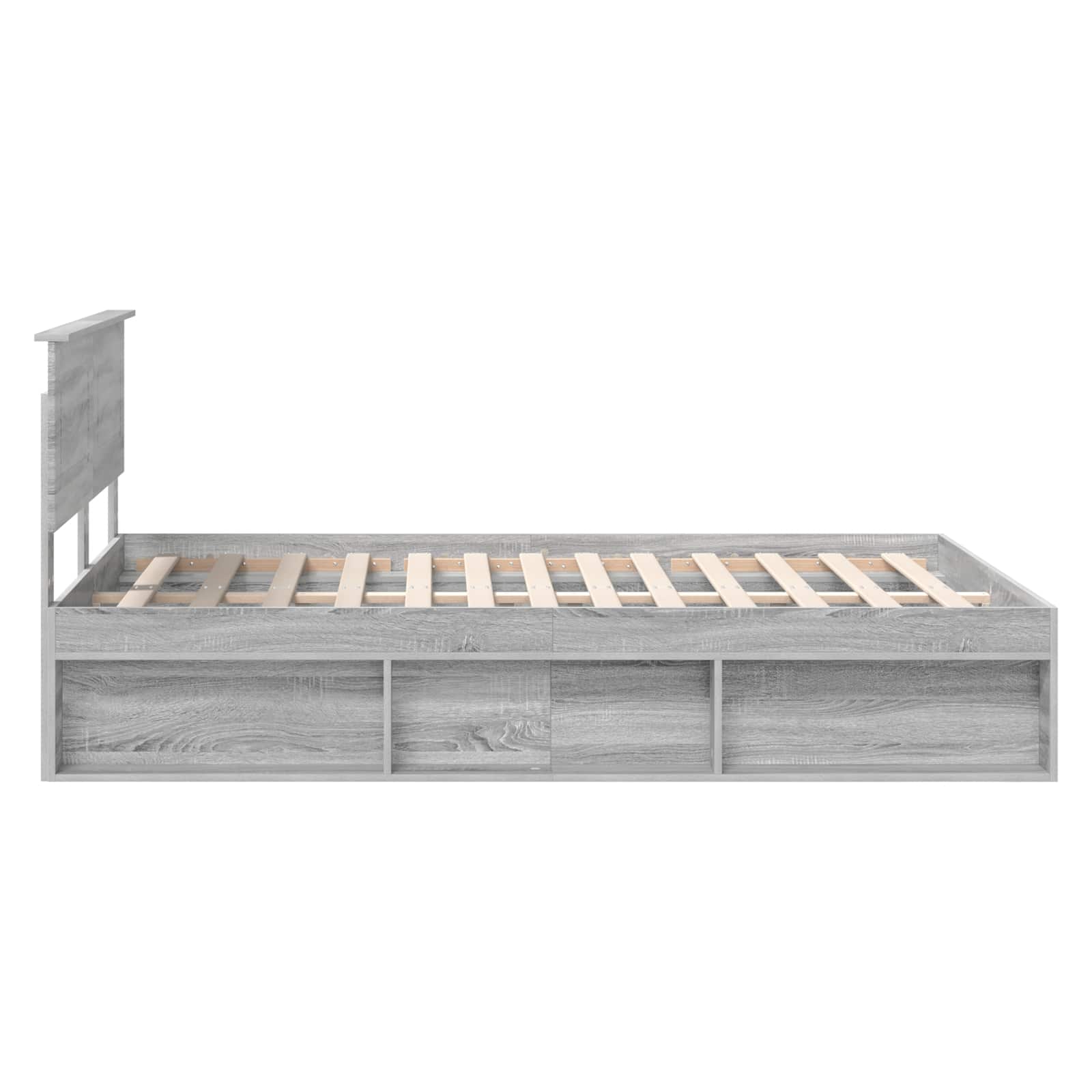 Struttura del letto con testiera Grigio Sonoma 160 x 200 cm | homemem39
