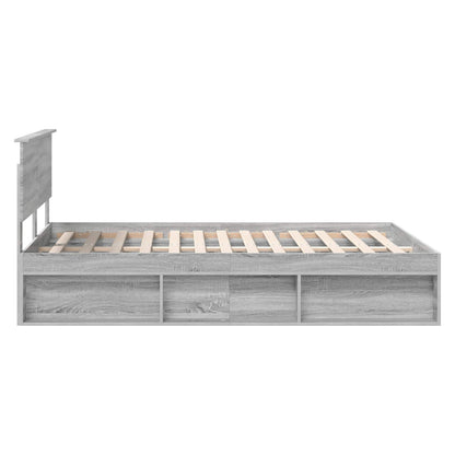 Struttura del letto con testiera Grigio Sonoma 160 x 200 cm | homemem39