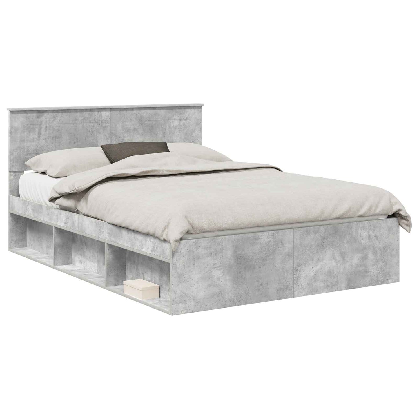 Struttura del letto con testiera Grigio Concretè 150 x 200 cm | homemem39