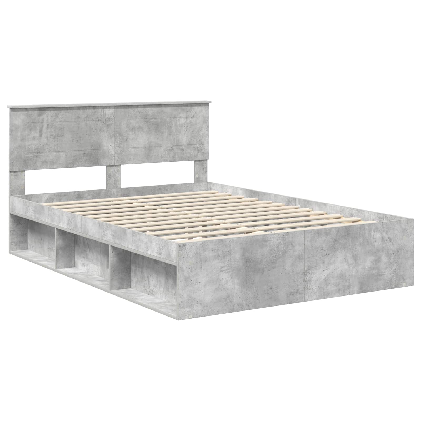 Struttura del letto con testiera Grigio Concretè 150 x 200 cm | homemem39