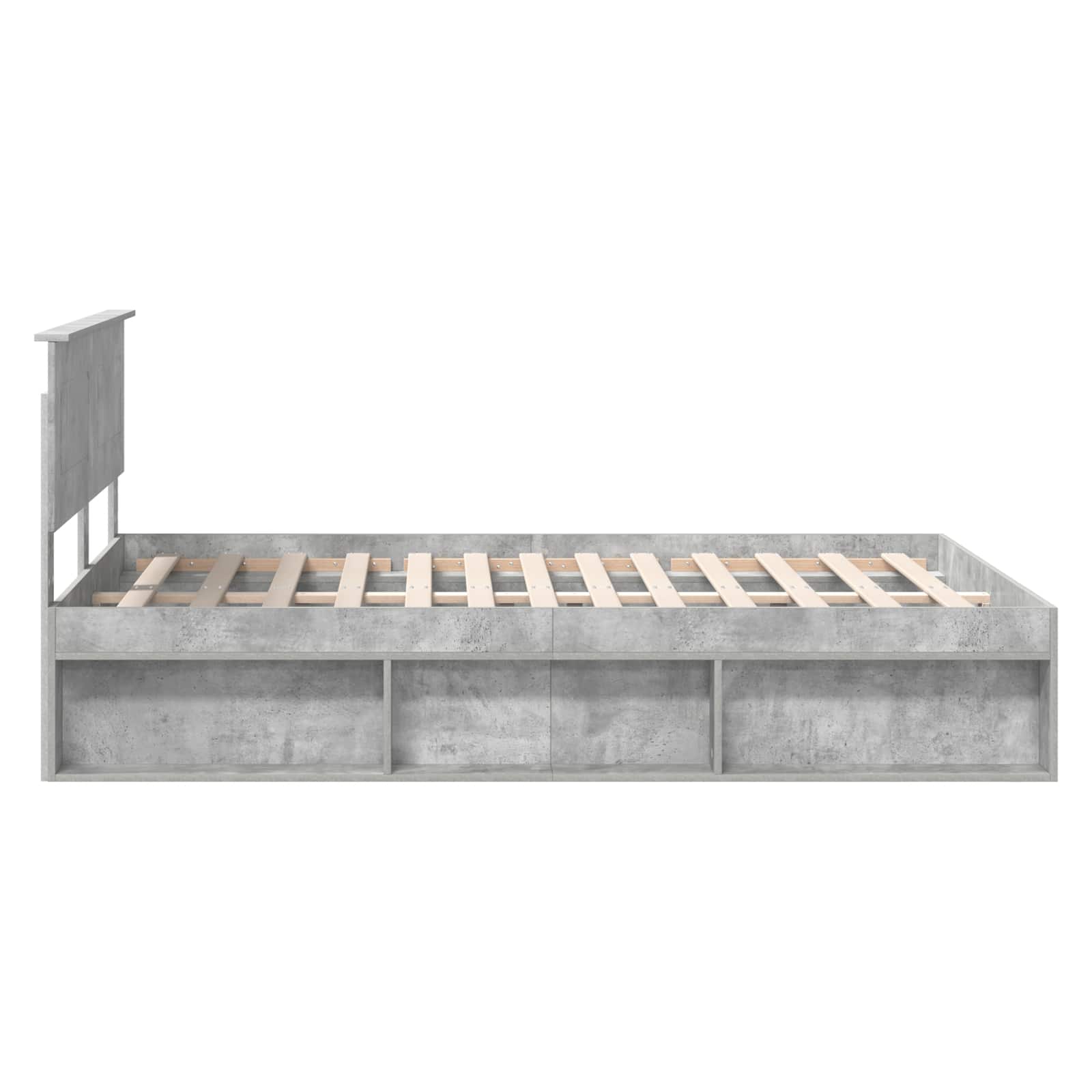 Struttura del letto con testiera Grigio Concretè 150 x 200 cm | homemem39