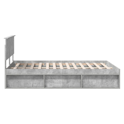 Struttura del letto con testiera Grigio Concretè 150 x 200 cm | homemem39