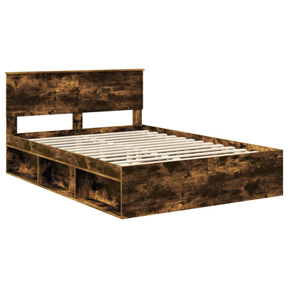 Struttura del letto Rovere fumé 150 x 200 cm Legno multistrato | homemem39