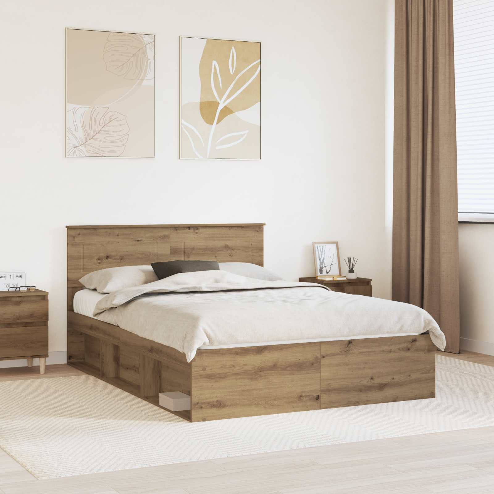 Struttura del letto Rovere Artigianale 150 x 200 cm | homemem39