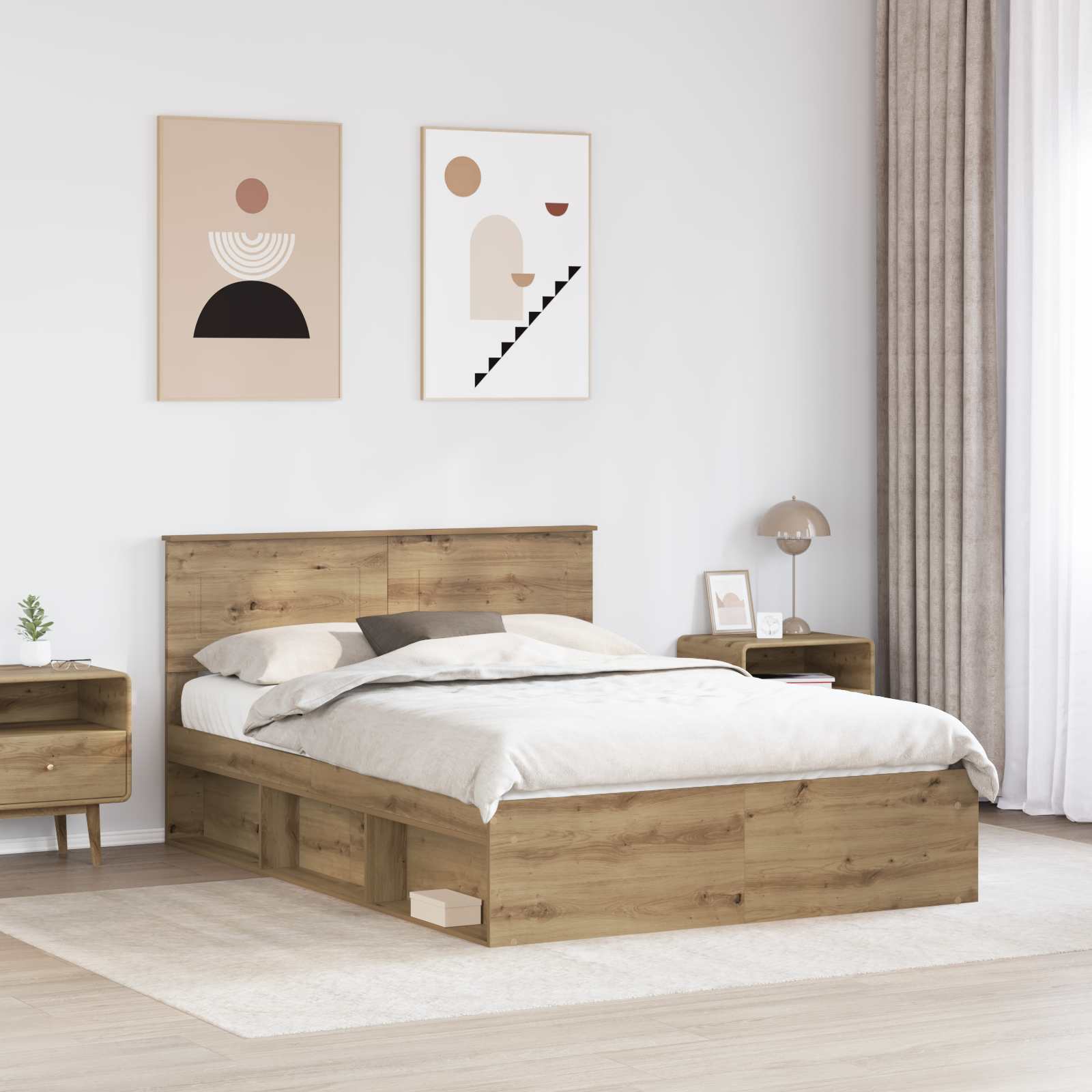 Struttura del letto Rovere Artigianale 150 x 200 cm | homemem39