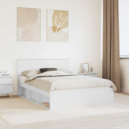 Struttura del letto Bianco 140 x 190 cm Legno multistrato | homemem39