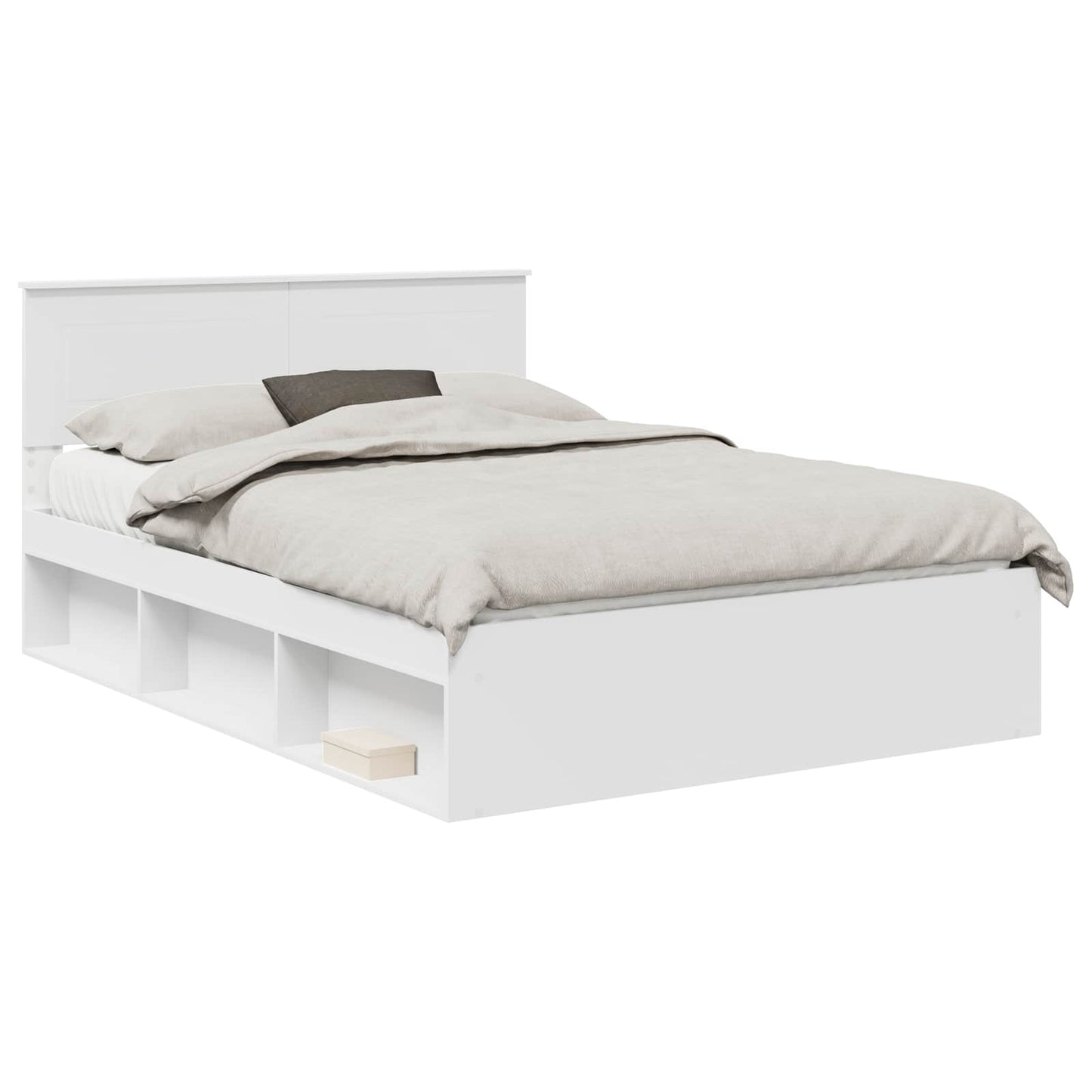 Struttura del letto Bianco 140 x 190 cm Legno multistrato | homemem39