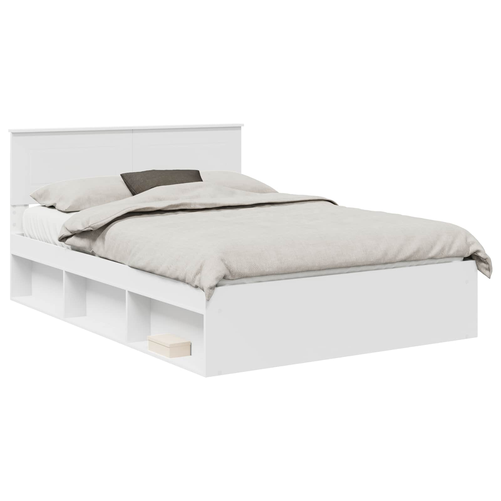 Struttura del letto Bianco 140 x 190 cm Legno multistrato | homemem39