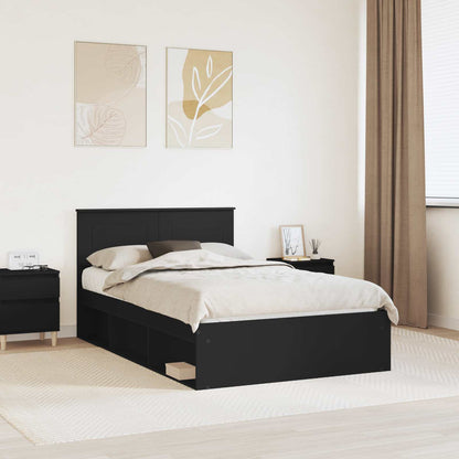 Struttura del letto Nero 135 x 190 cm Legno multistrato | homemem39