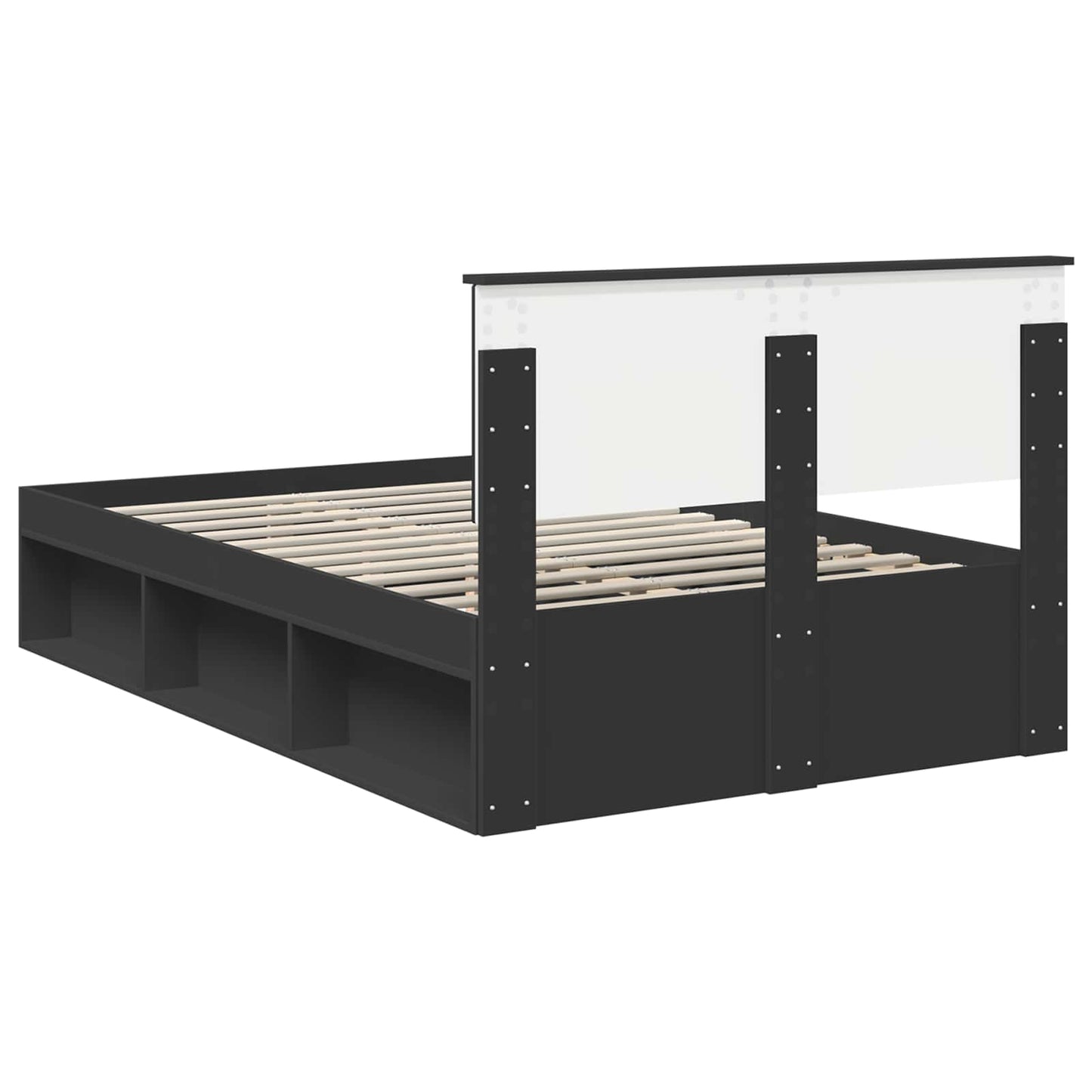 Struttura del letto Nero 135 x 190 cm Legno multistrato | homemem39