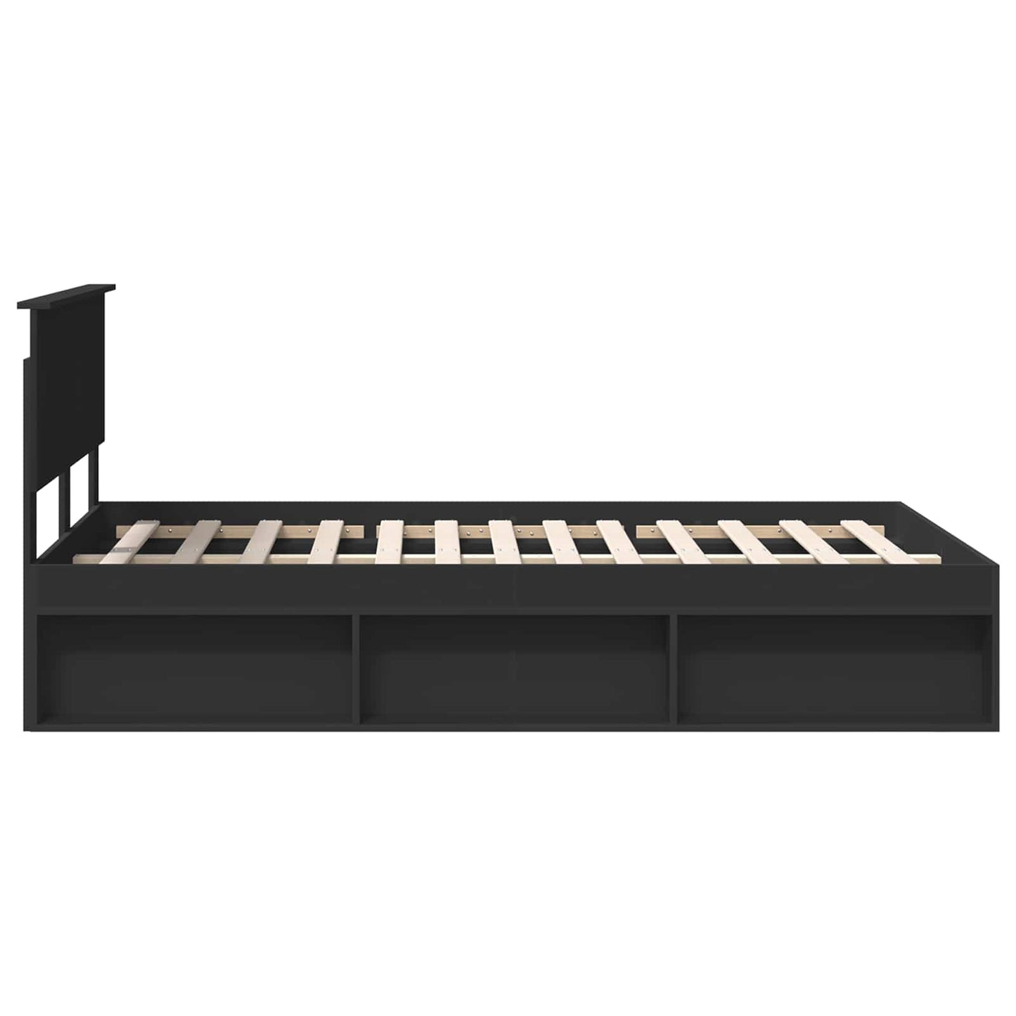 Struttura del letto Nero 135 x 190 cm Legno multistrato | homemem39