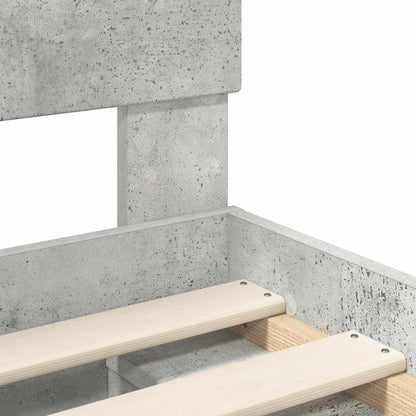 Struttura del letto con testiera Grigio Concretè 135 x 190 cm | homemem39