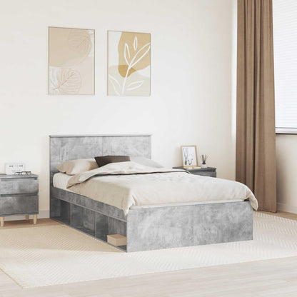 Struttura del letto con testiera Grigio Concretè 135 x 190 cm | homemem39