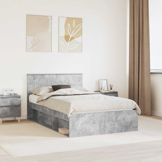 Struttura del letto con testiera Grigio Concretè 135 x 190 cm | homemem39