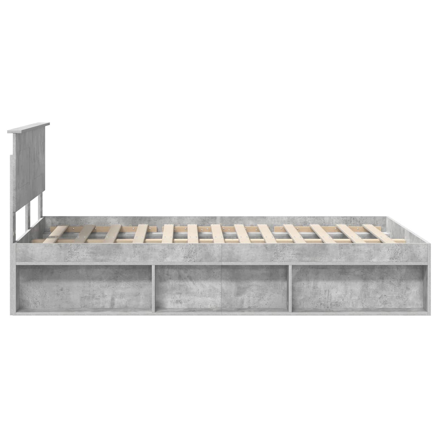 Struttura del letto con testiera Grigio Concretè 135 x 190 cm | homemem39