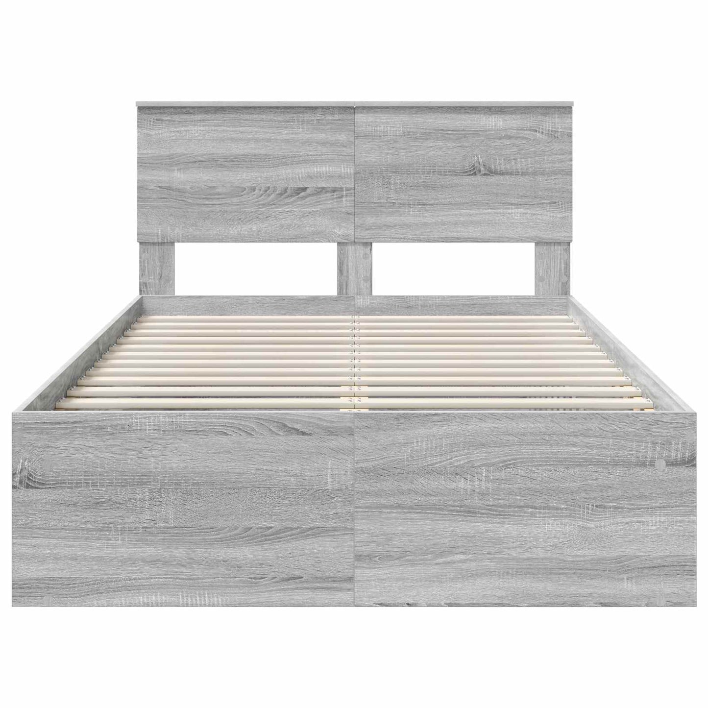 Struttura del letto con testiera Grigio Sonoma 135 x 190 cm | homemem39