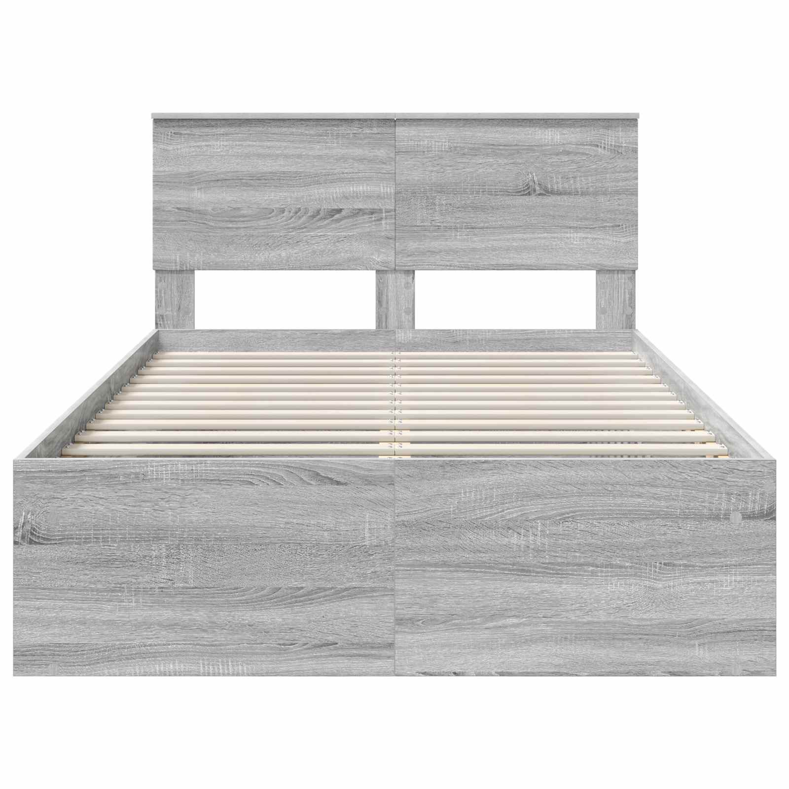 Struttura del letto con testiera Grigio Sonoma 135 x 190 cm | homemem39
