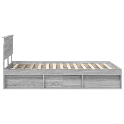 Struttura del letto con testiera Grigio Sonoma 135 x 190 cm | homemem39