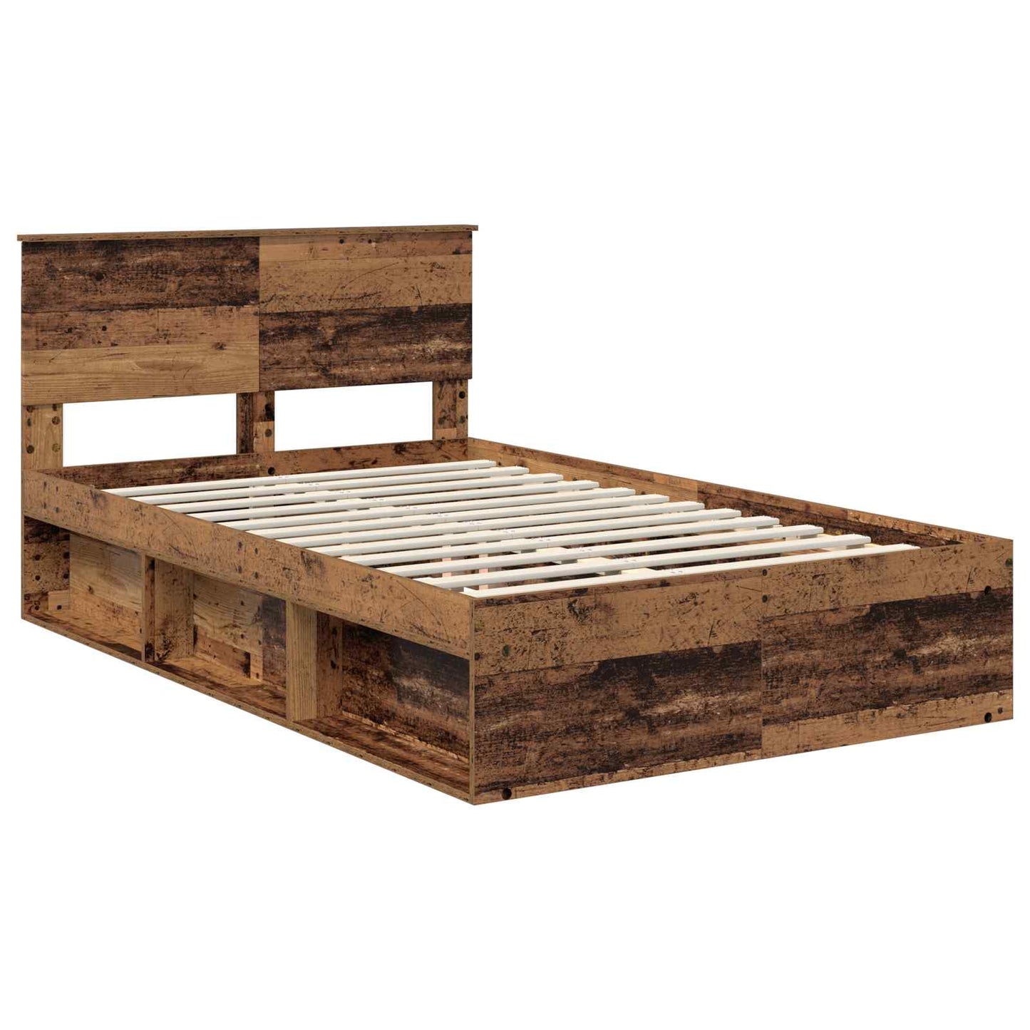 Struttura del letto con testiera Legno vecchio 135 x 190 cm | homemem39