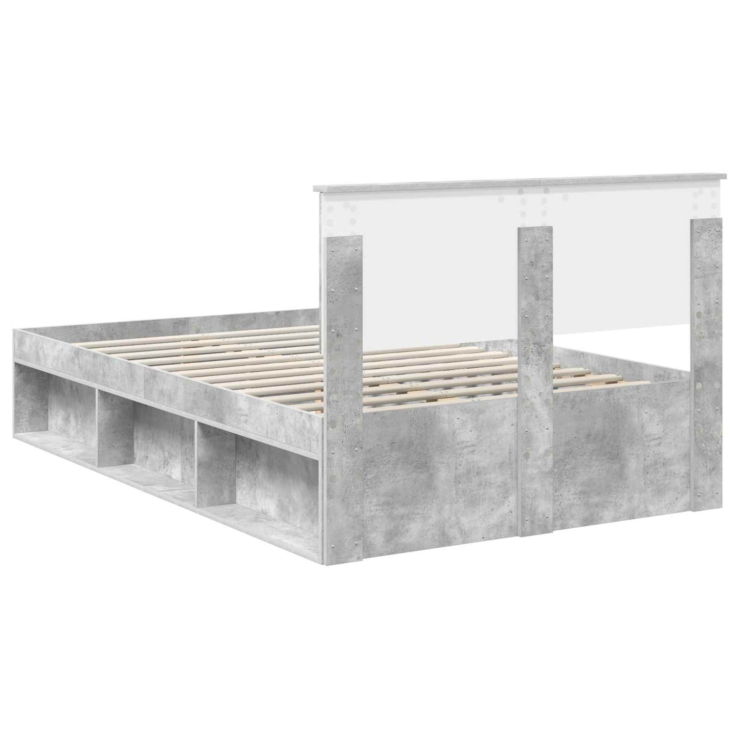 Struttura del letto Calcestruzzo 120 x 190 cm Legno multistrato