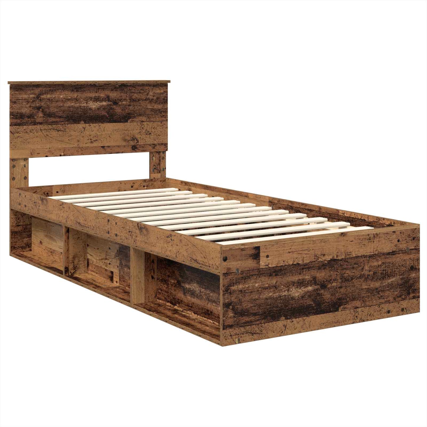 Struttura del letto con testiera Legno vecchio 100 x 200 cm | homemem39