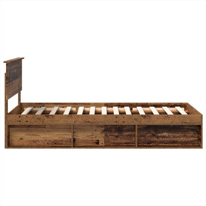 Struttura del letto con testiera Legno vecchio 100 x 200 cm | homemem39