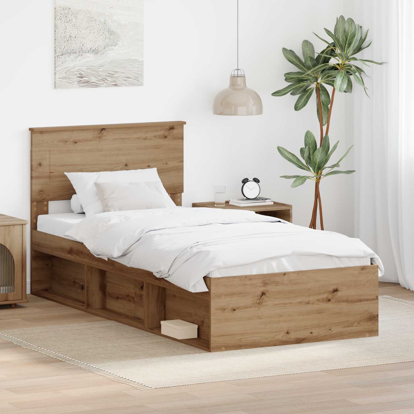 Struttura del letto Rovere Artigianale 100 x 200 cm | homemem39