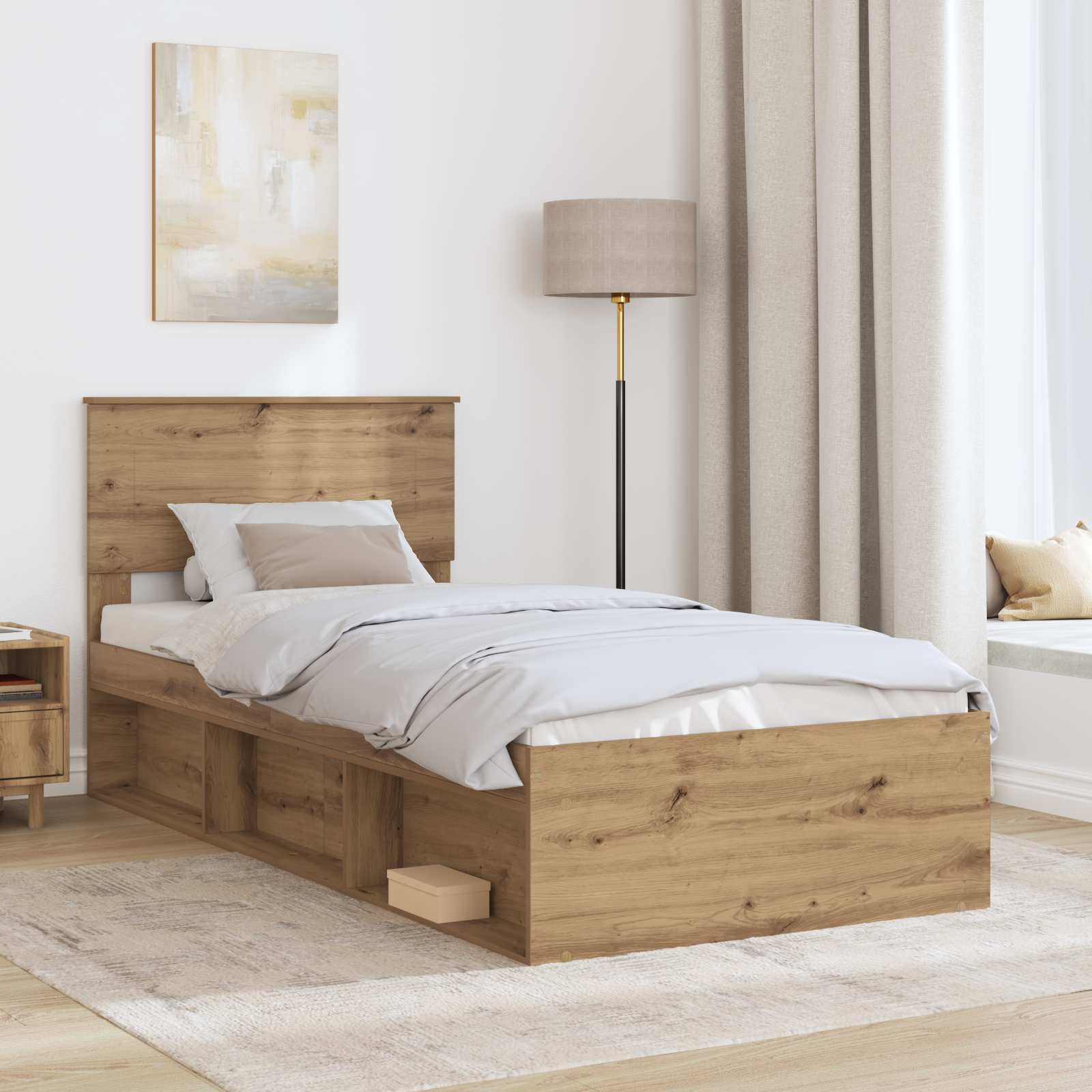 Struttura del letto Rovere Artigianale 100 x 200 cm | homemem39