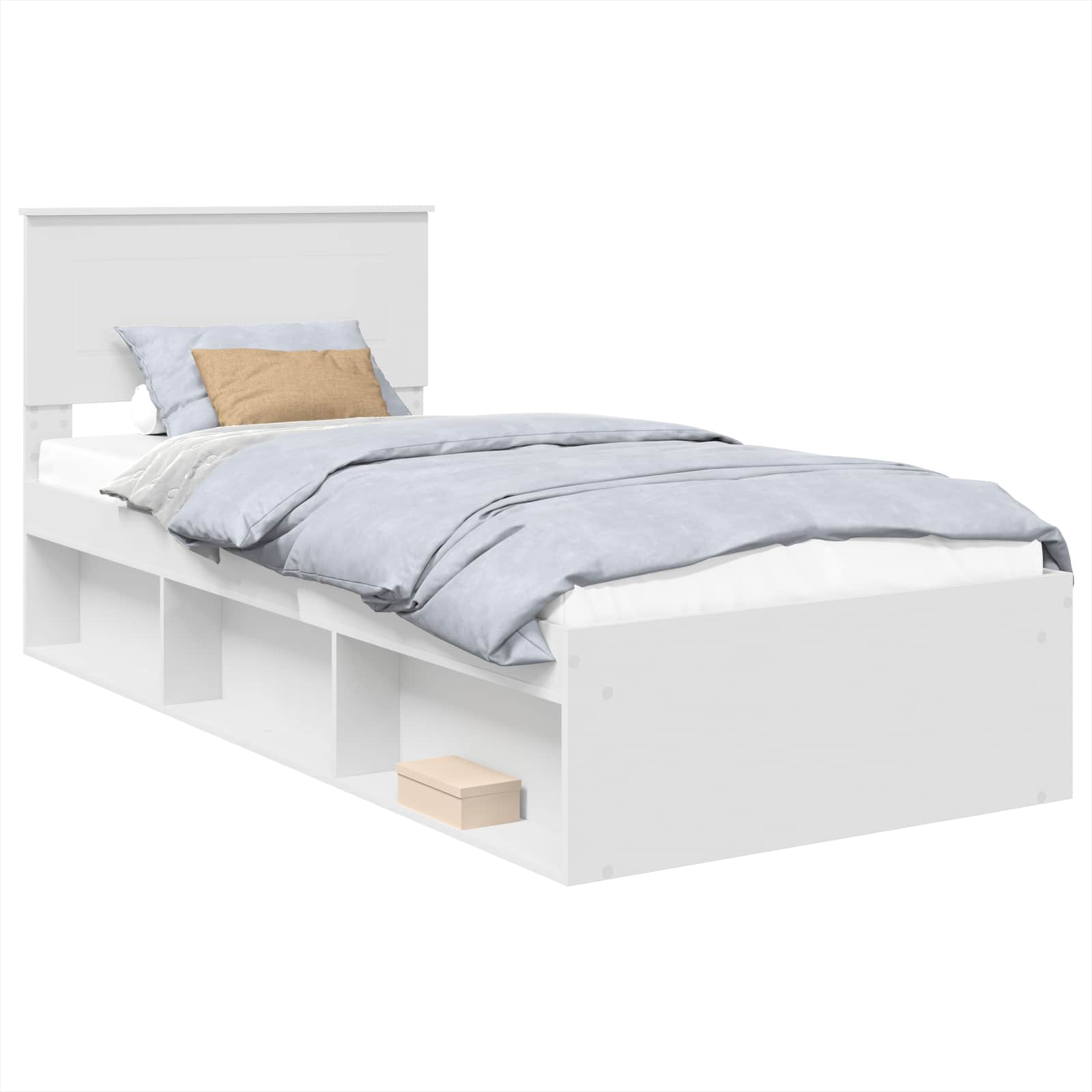 Struttura del letto Bianco 90 x 190 cm Legno multistrato | homemem39