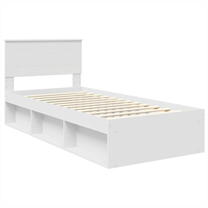 Struttura del letto Bianco 90 x 190 cm Legno multistrato | homemem39