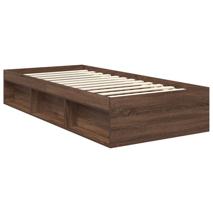 Struttura del letto con testiera Rovere Marrone 90 x 190 cm